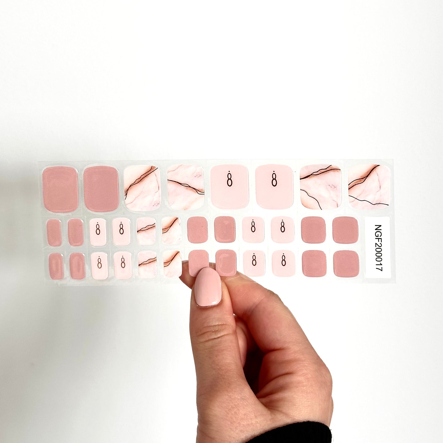 Pedicure Marble Pink Gel Nail Stickers