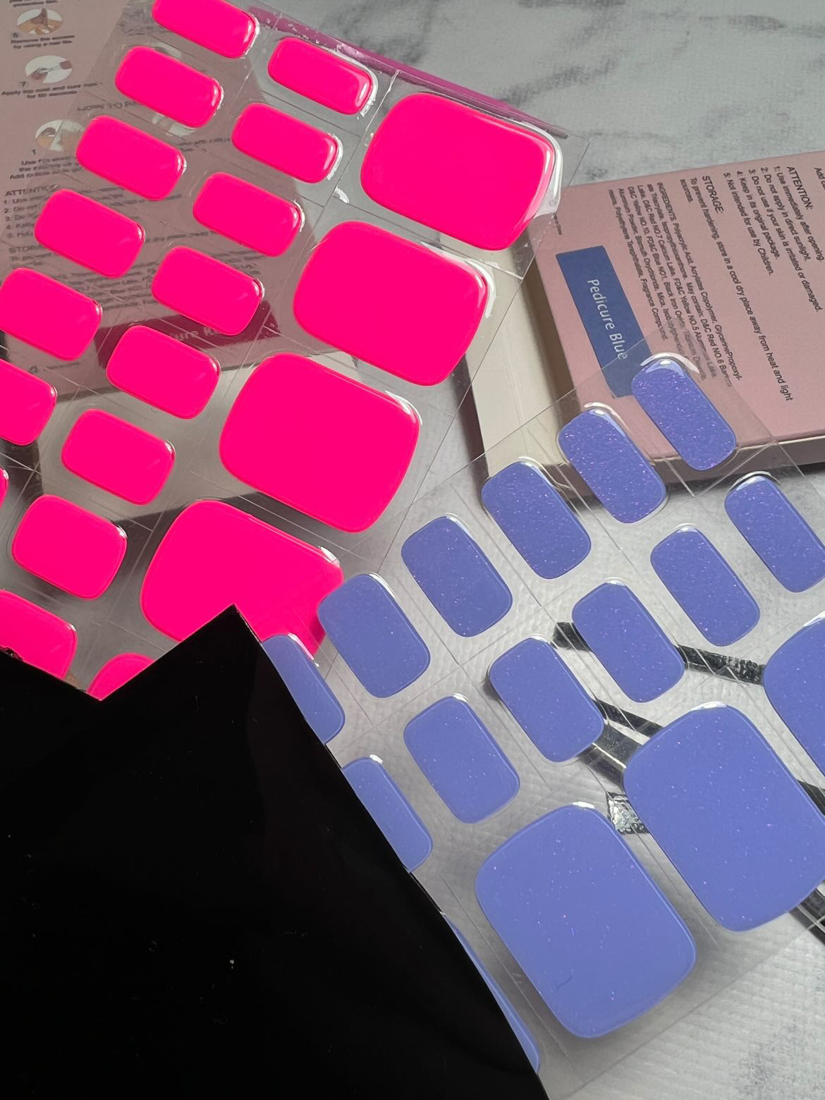 Pediküre Hot Pink Gellackaufkleber