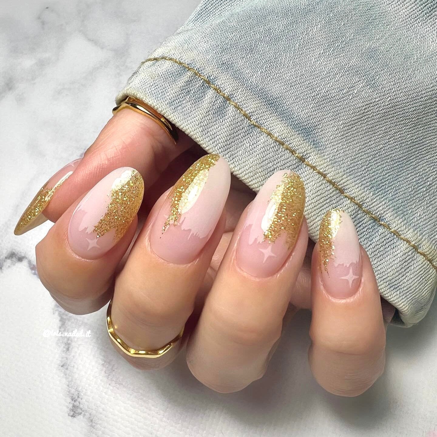 Natural Gold Gel-Nagelsticker