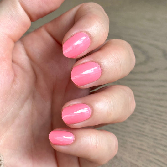 Coral Pink Gel Nail Stickers