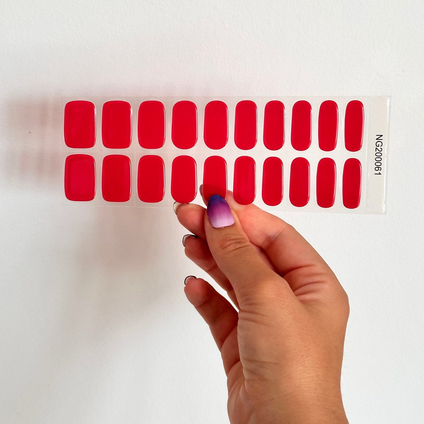 Klassieke rode effen gellakstickers 