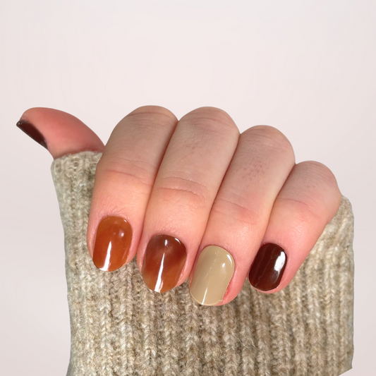 Bronze Marble Gel Nail Stickers