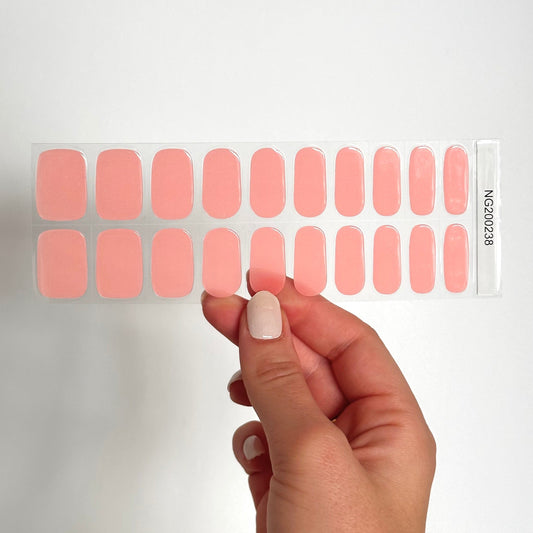 Effen zalmroze gellakstickers 