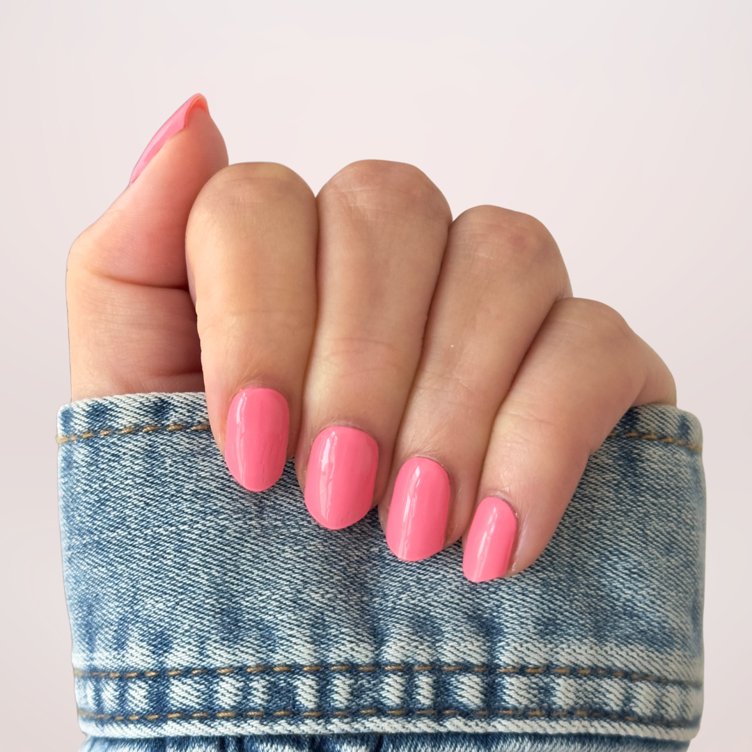 Mooie zomerse roze effen kleur gellakstickers